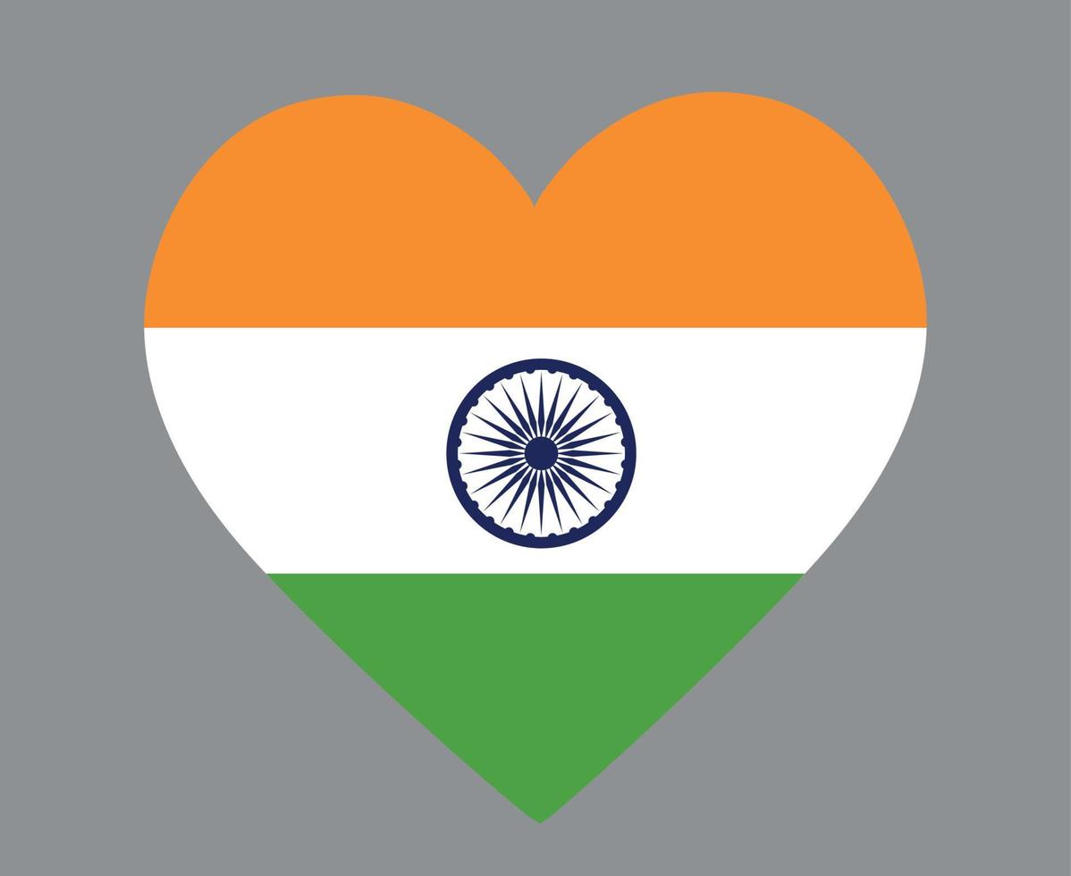 India bandiera nazionale asia emblema cuore icona illustrazione vettoriale elemento di design astratto