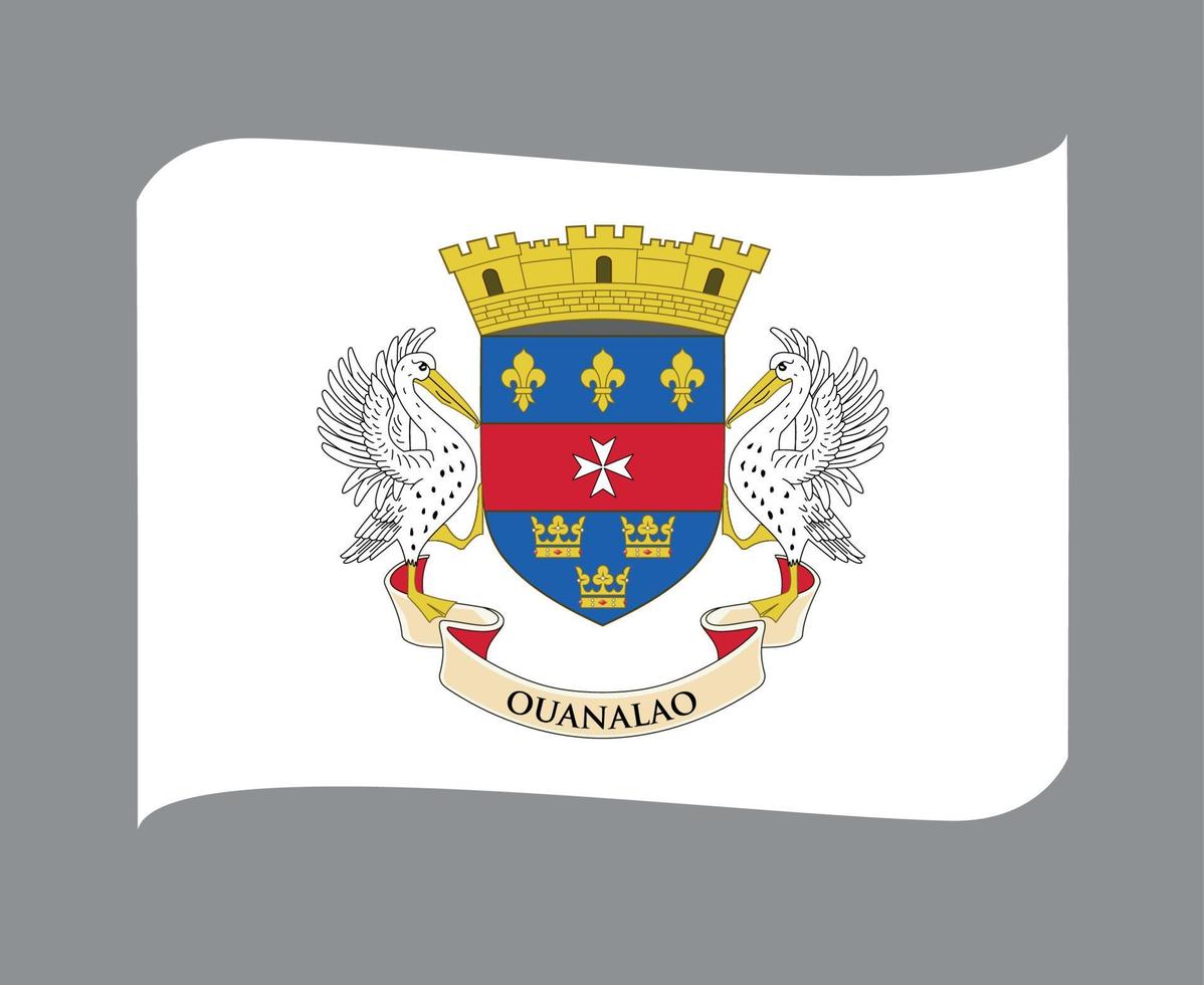 Saint Barthelemy bandiera nazionale nord america emblema nastro icona illustrazione vettoriale elemento di design astratto