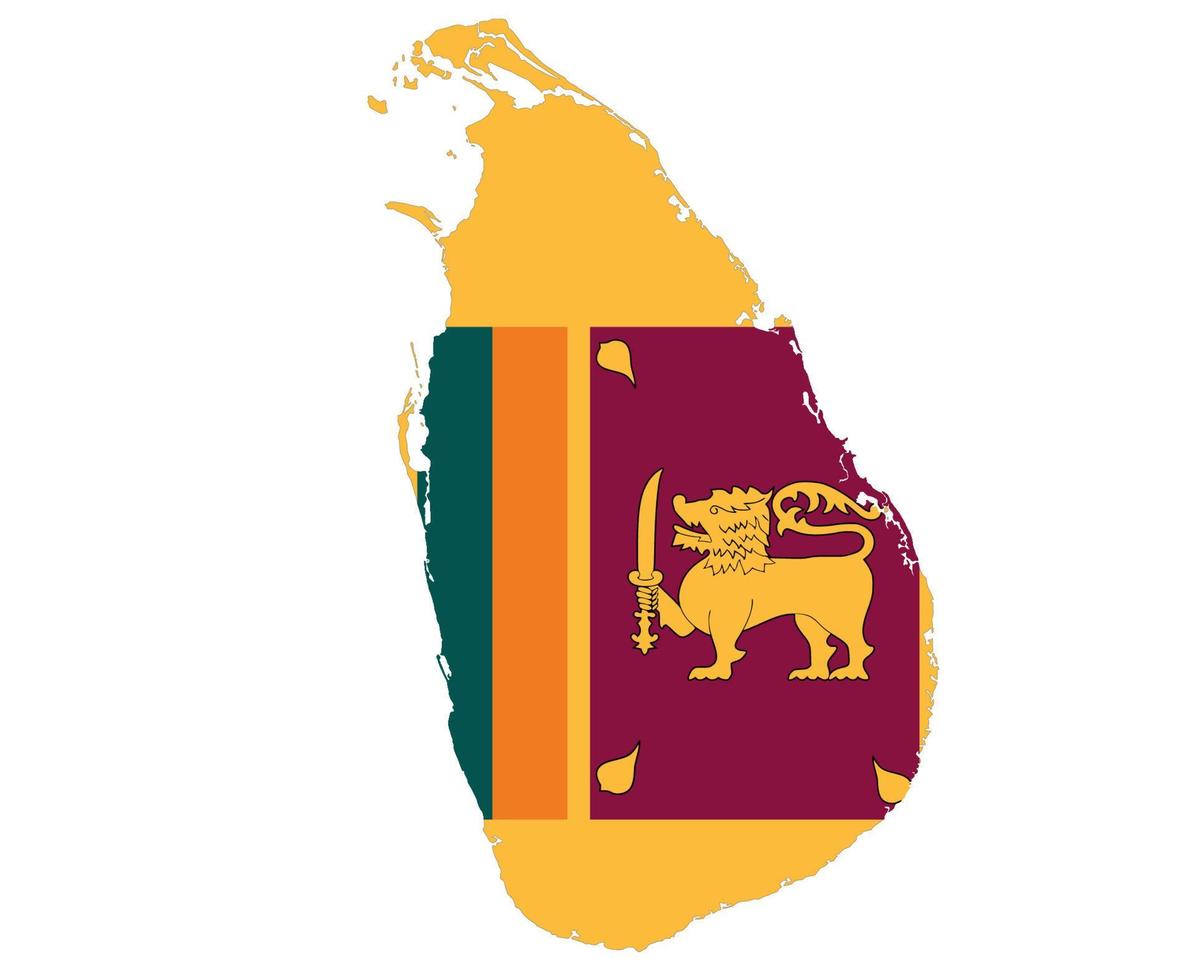 bandiera dello sri lanka emblema nazionale asiatico icona mappa illustrazione vettoriale elemento di design astratto
