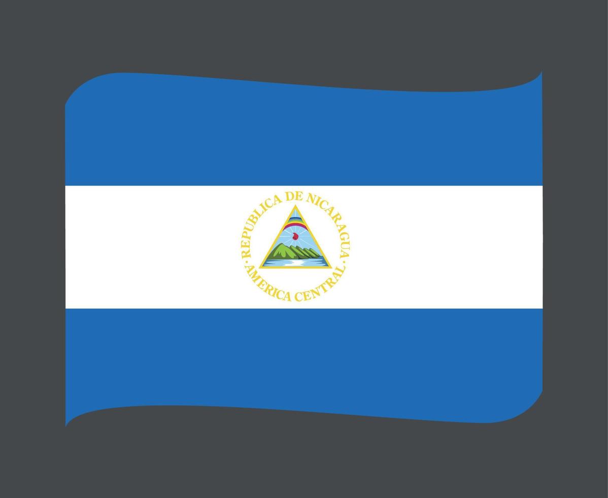 nicaragua bandiera nazionale nord america emblema nastro icona illustrazione vettoriale elemento di design astratto