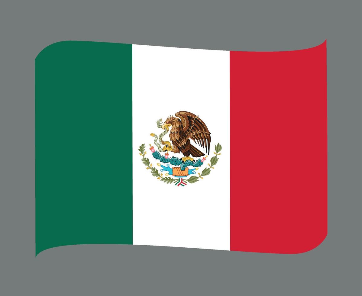 Messico bandiera nazionale nord america emblema nastro icona illustrazione vettoriale elemento di design astratto