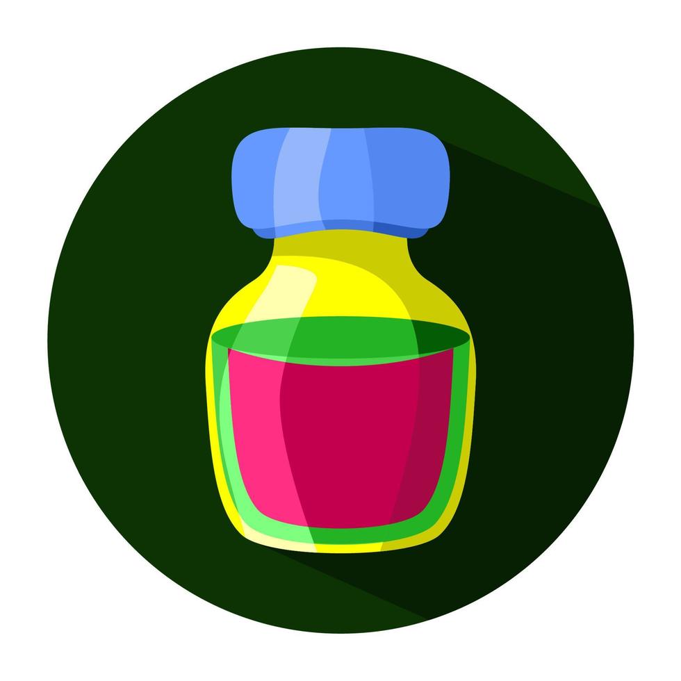 icona della bottiglia per il simbolo della medicina su sfondo verde vettore