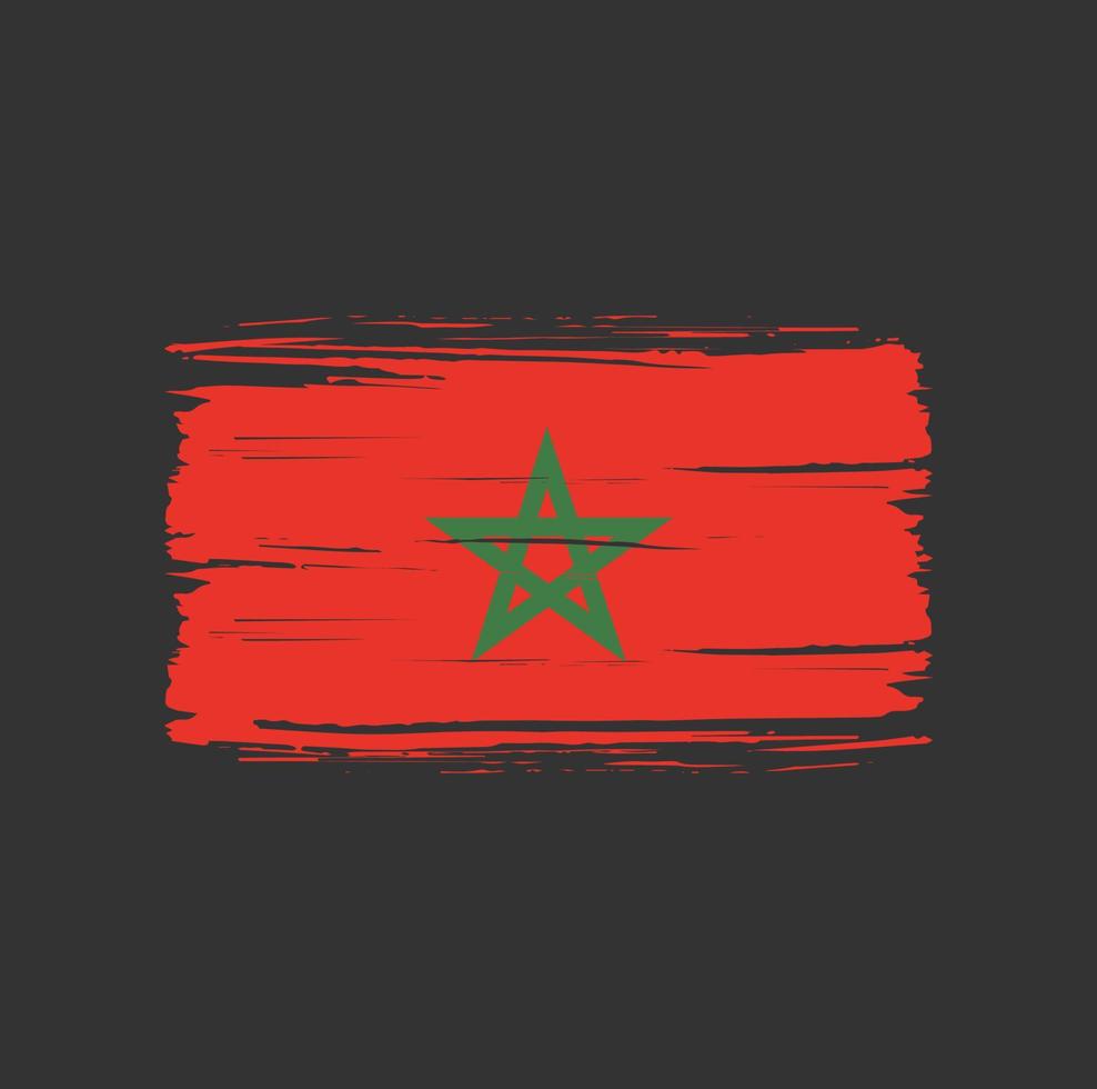 pennellata bandiera marocco. bandiera nazionale vettore