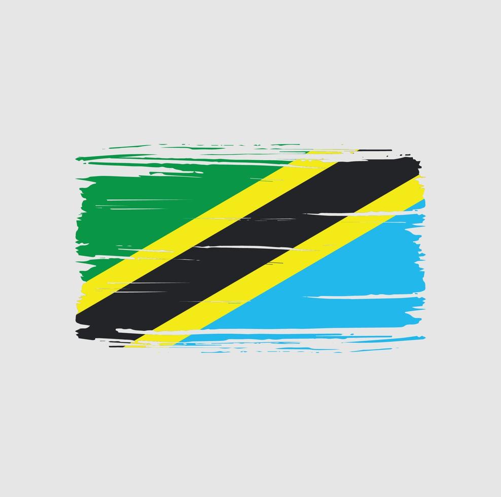 pennellata bandiera tanzania. bandiera nazionale vettore