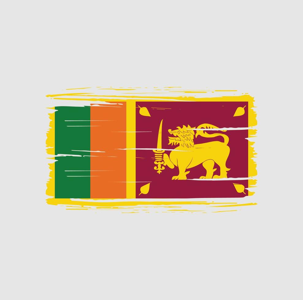 pennellata bandiera dello sri lanka. bandiera nazionale vettore