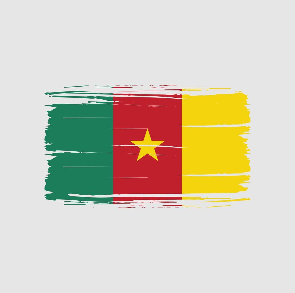 pennellata bandiera camerun. bandiera nazionale vettore