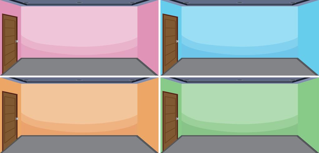 Set di colore diverso stanza vuota vettore