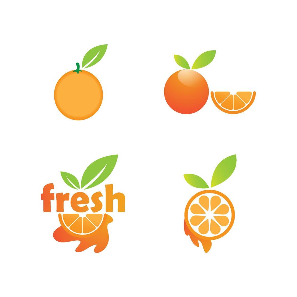 logo di frutta arancione vettore