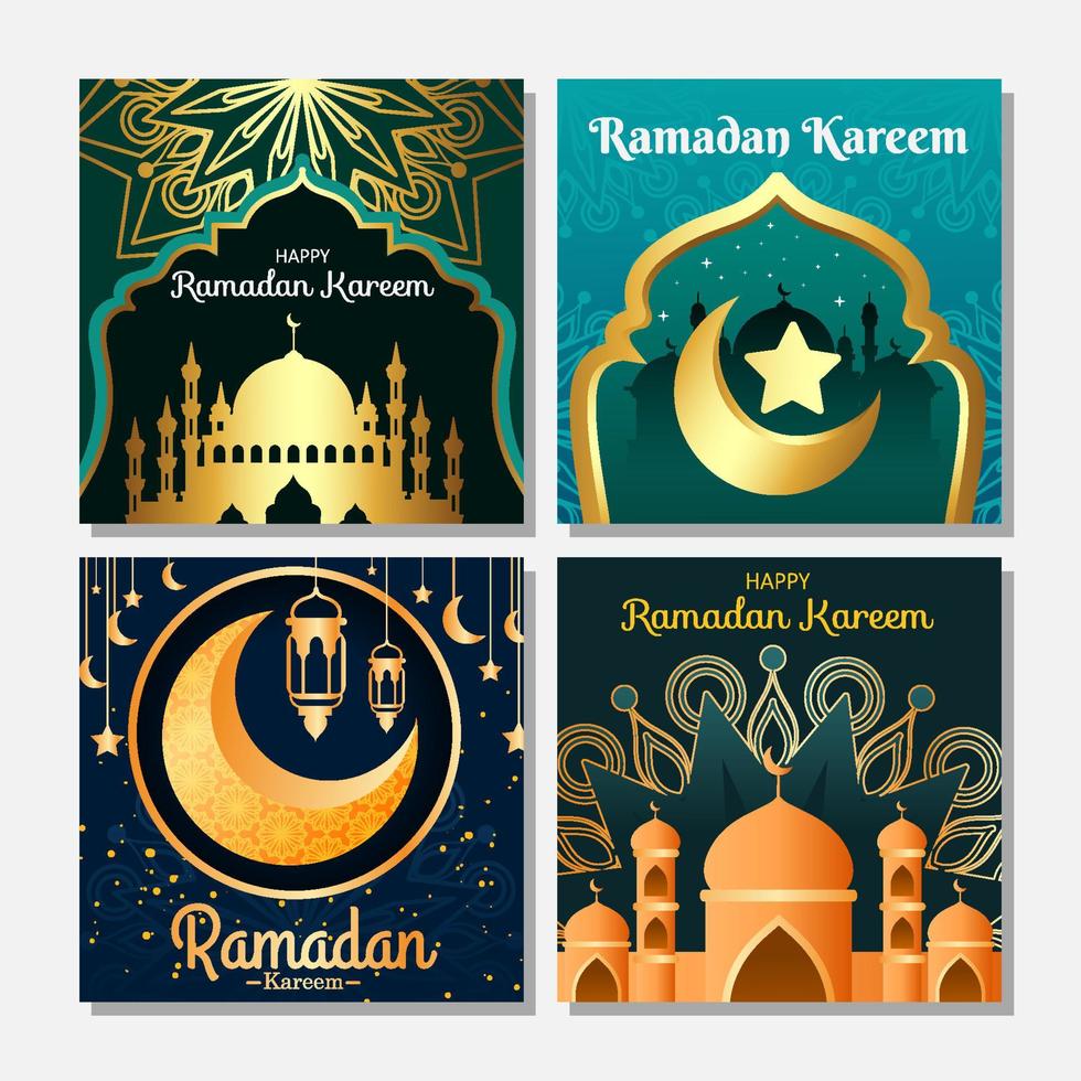 raccolta di social media ramadan kareem vettore