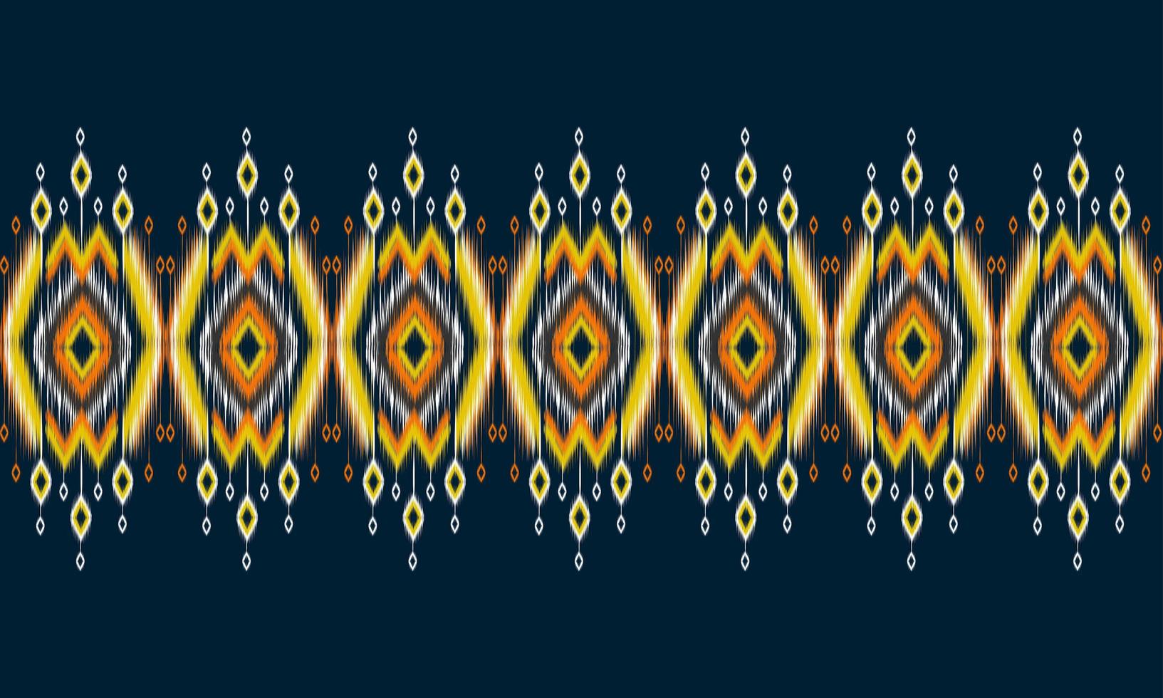 disegno tradizionale geometrico etnico orientale modello ikat per sfondo, moquette, carta da parati, abbigliamento, avvolgimento, batik, tessuto, illustrazione vettoriale. stile ricamo. vettore