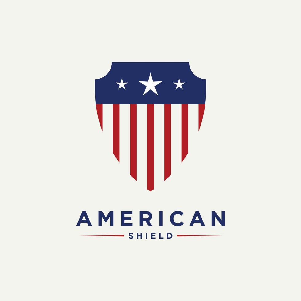 design minimalista dell'icona del logo distintivo dell'emblema americano vettore