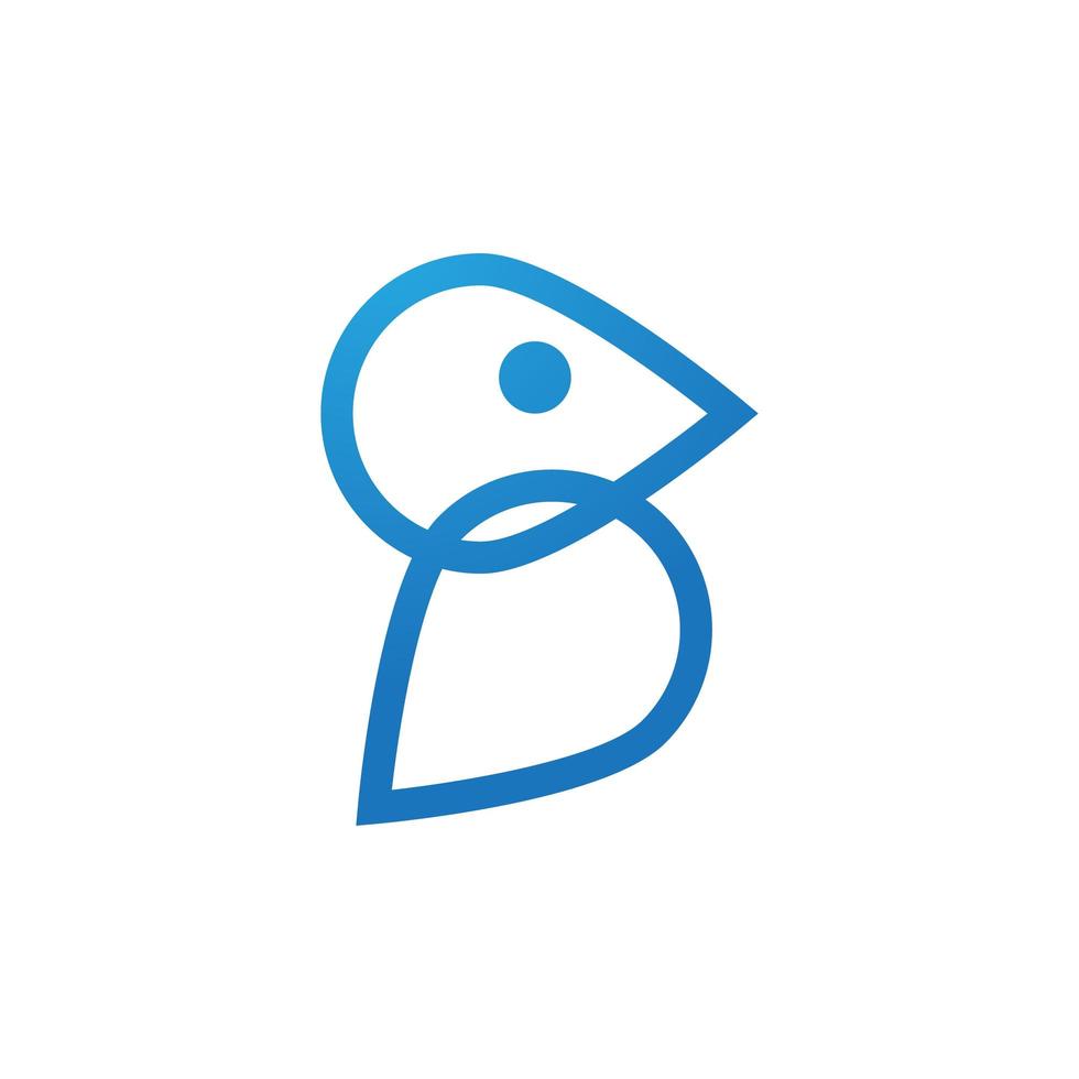 design del logo dell'acqua goccia d'uccello vettore