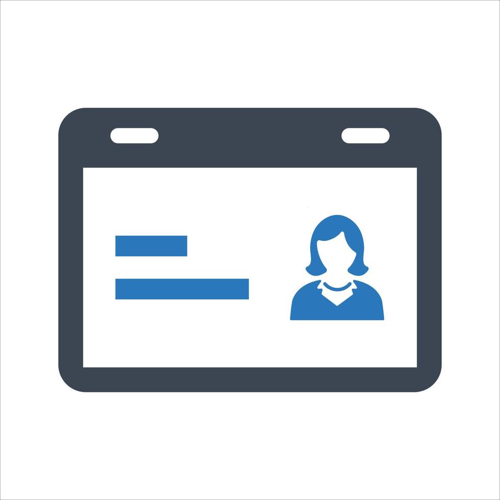 carta d'identità, pass, ID, icona utente vettore