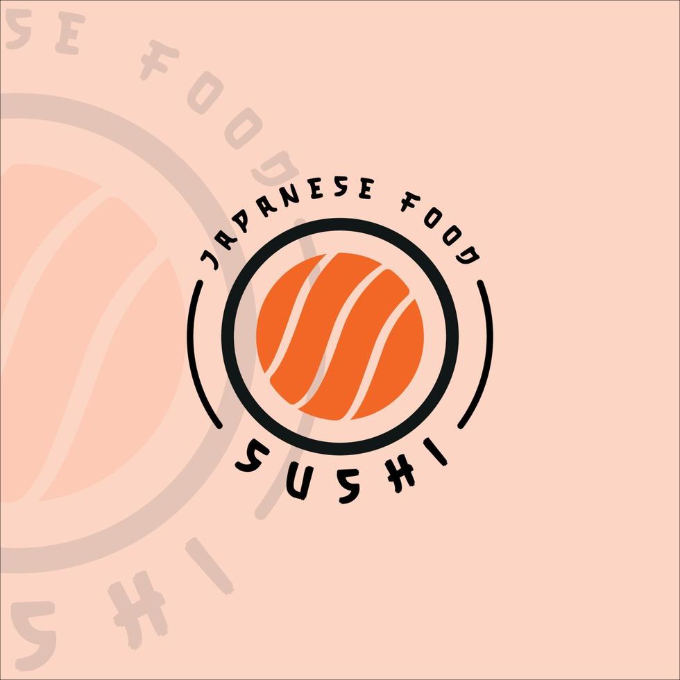 sushi logo illustrazione vettoriale modello icona graphic design. segno o simbolo del rotolo di cibo giapponese per ristorante e concetto di business con stile tipografico
