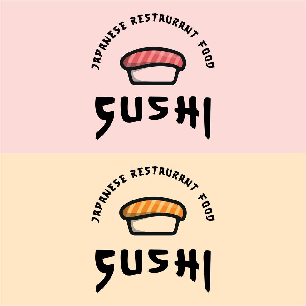 carino sushi logo illustrazione vettoriale modello icona graphic design. impostare il segno o il simbolo del cibo giapponese per il concetto di business del ristorante o del bar