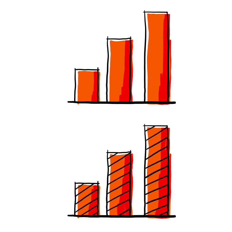 grafico di crescita aziendale. barre rosse. vettore