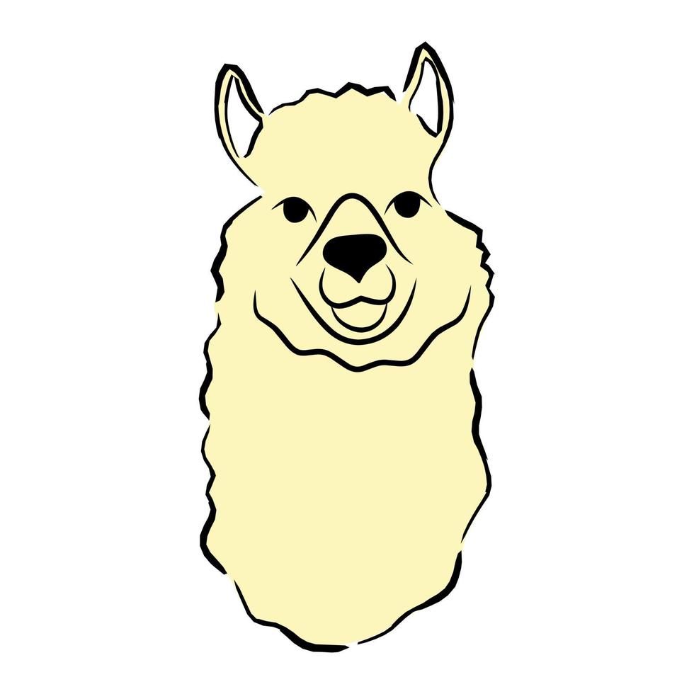 cartone animato alpaca animale sudamericano vettore