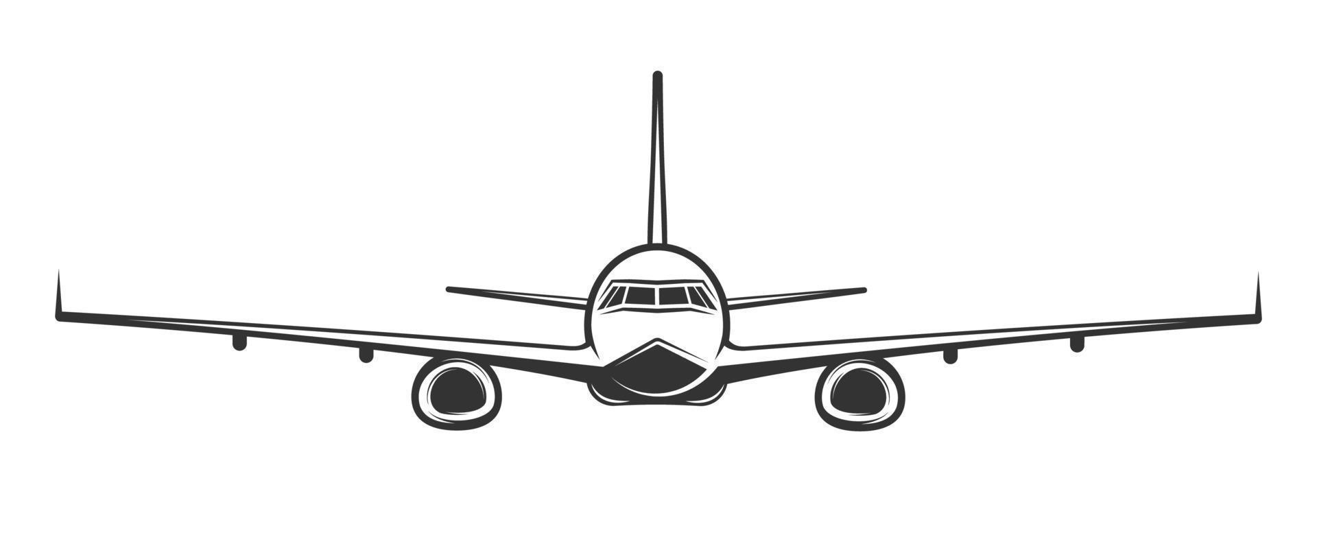 aereo in stile semplice vista frontale vettore