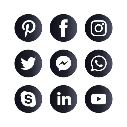Set di icone di social media vettore