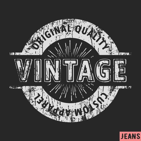 Timbro vintage abbigliamento personalizzato vettore