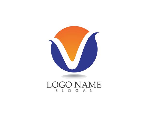 V lettere logo aziendale e modello di simboli vettore