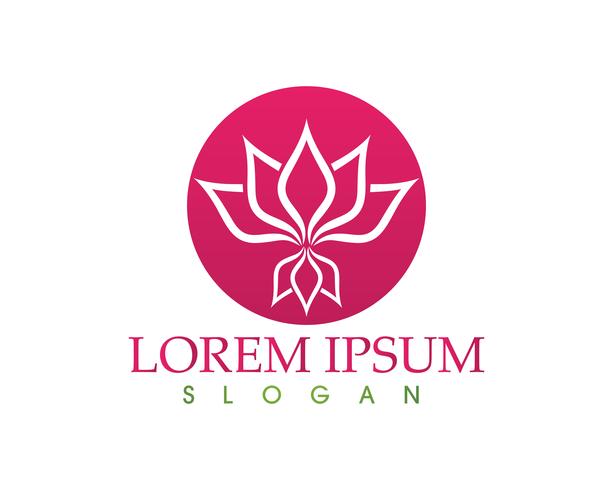 Lotus Flower Sign per Wellness, Spa e Yoga vettore