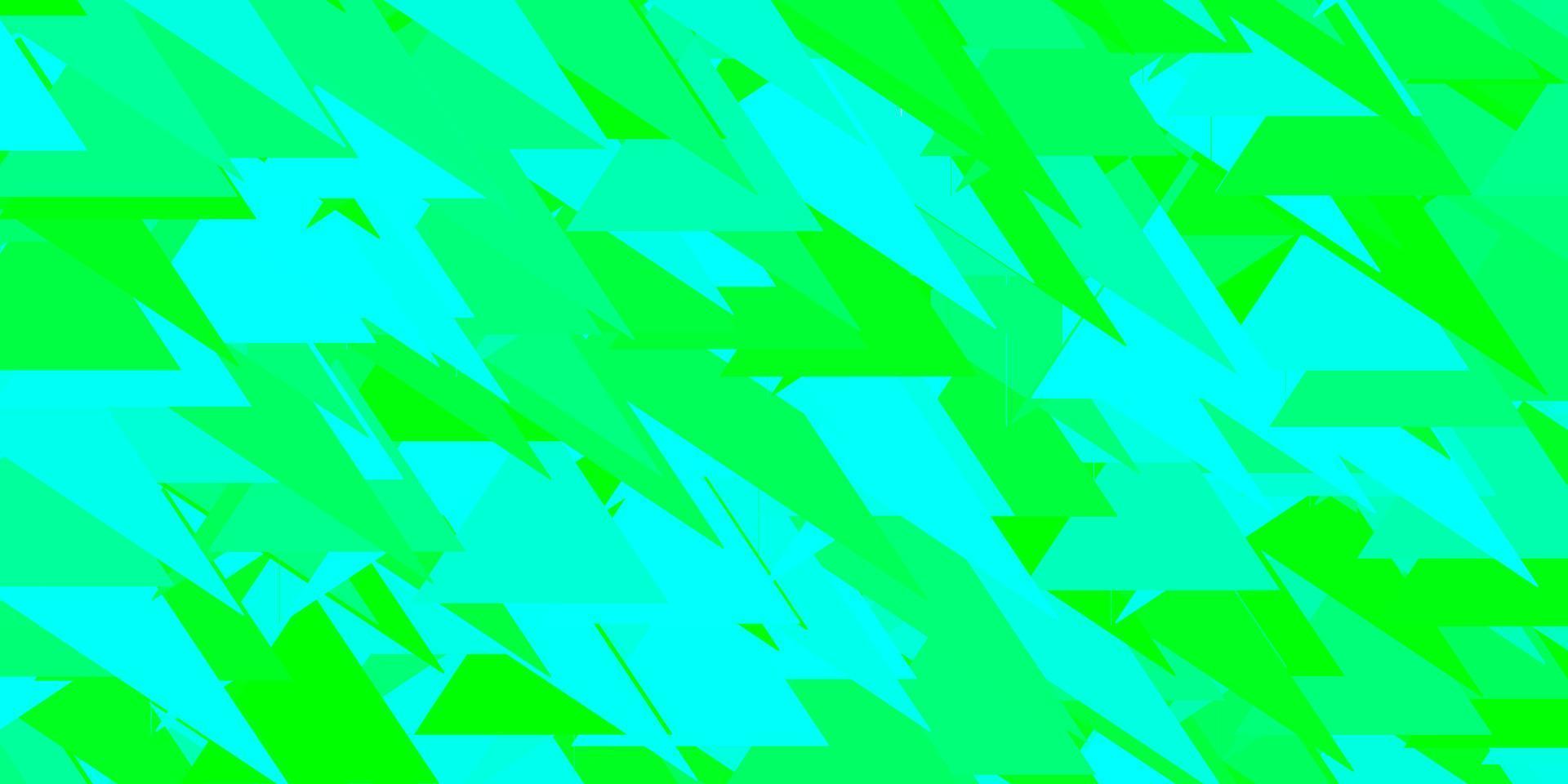 sfondo vettoriale verde chiaro con triangoli, linee.