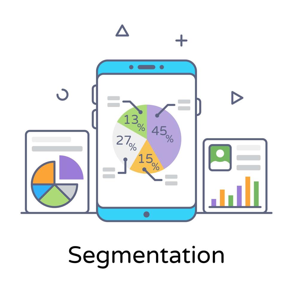 design alla moda dell'icona di segmentazione vettore
