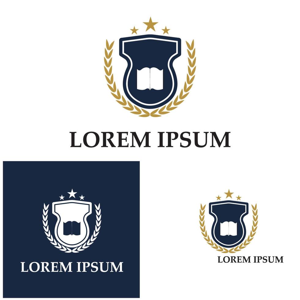 modello di progettazione del logo della scuola e del corso dell'accademia universitaria vettore