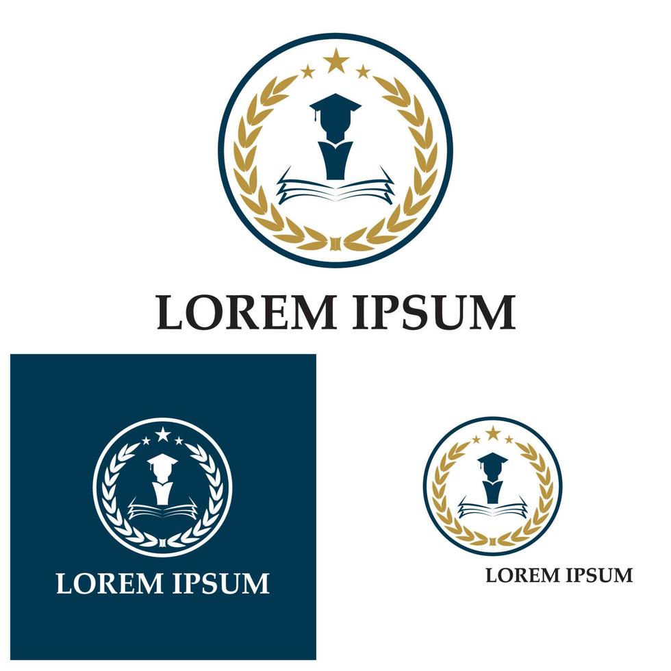 modello di progettazione del logo della scuola e del corso dell'accademia universitaria vettore