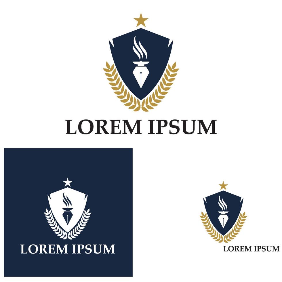 modello di progettazione del logo della scuola e del corso dell'accademia universitaria vettore