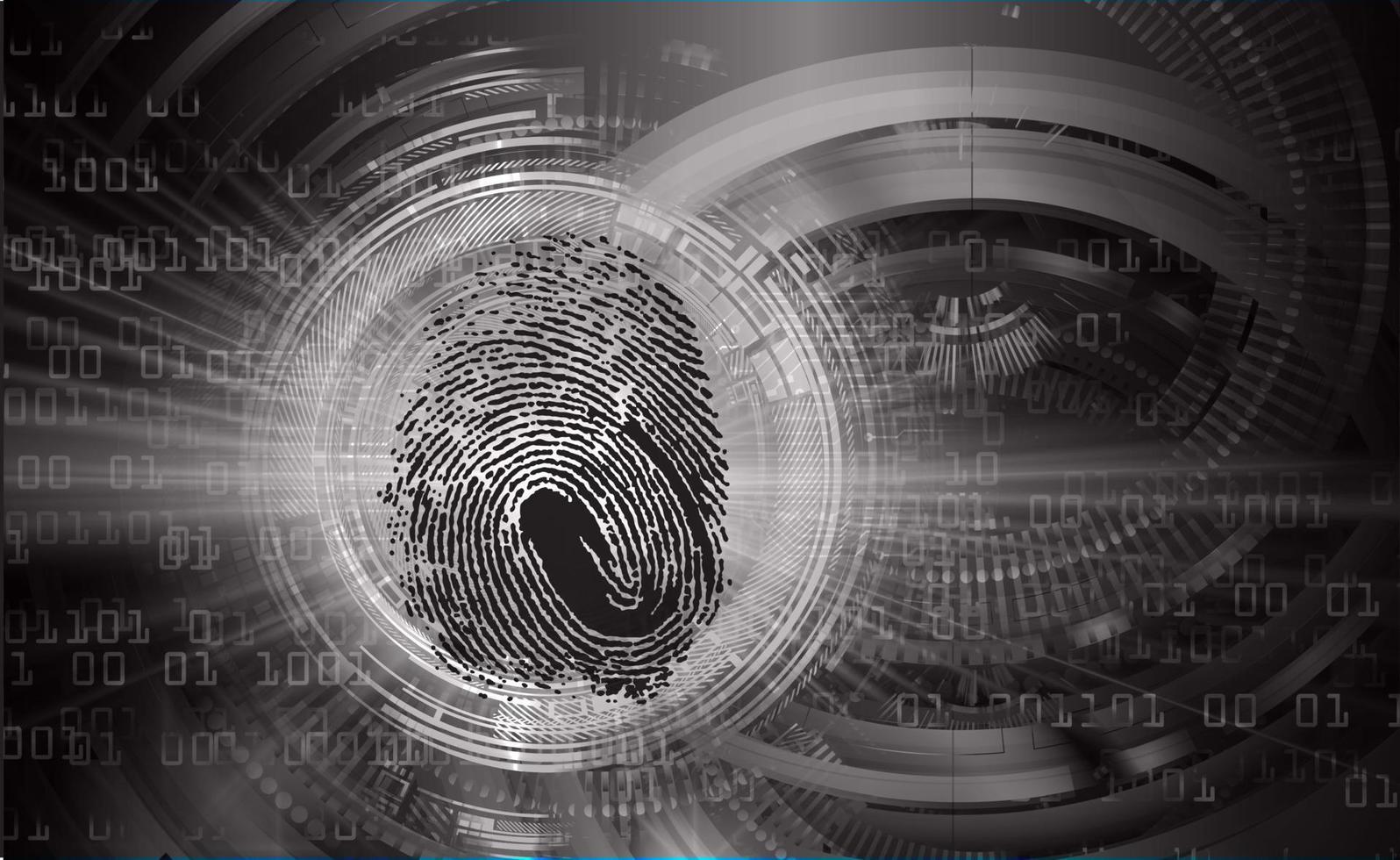 sfondo di sicurezza informatica della rete di impronte digitali. vettore