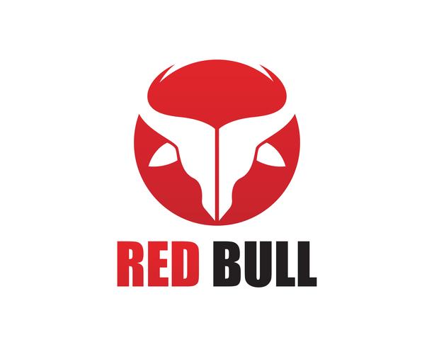 Icone del modello logo e simboli del corno rosso Bull vettore