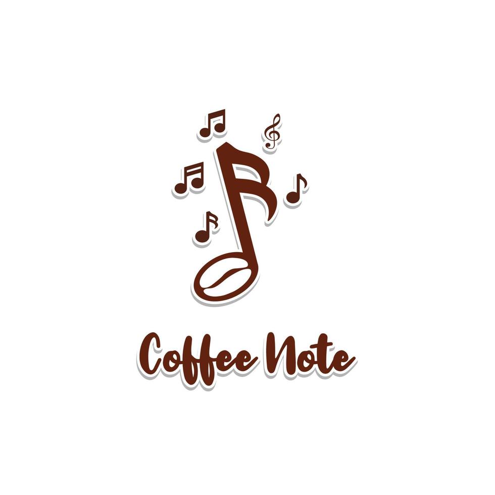 note musicali e semi di caffè ispirazione naturale per il design del logo vettore