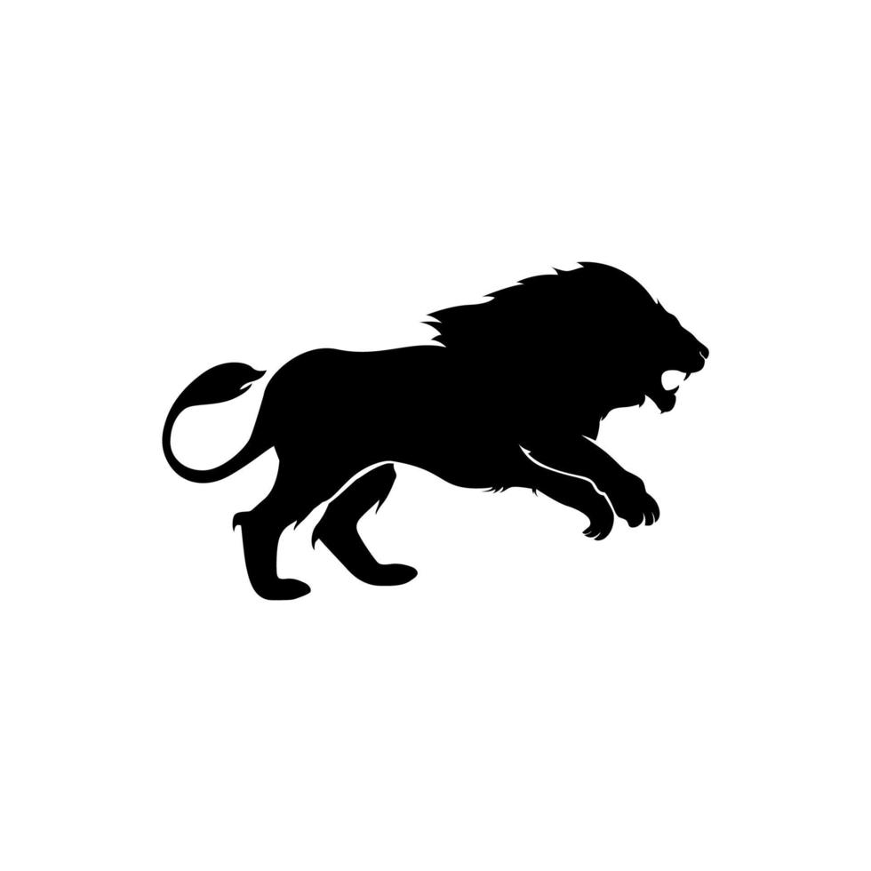 ispirazione per il design del logo del re leone silhouette vettore