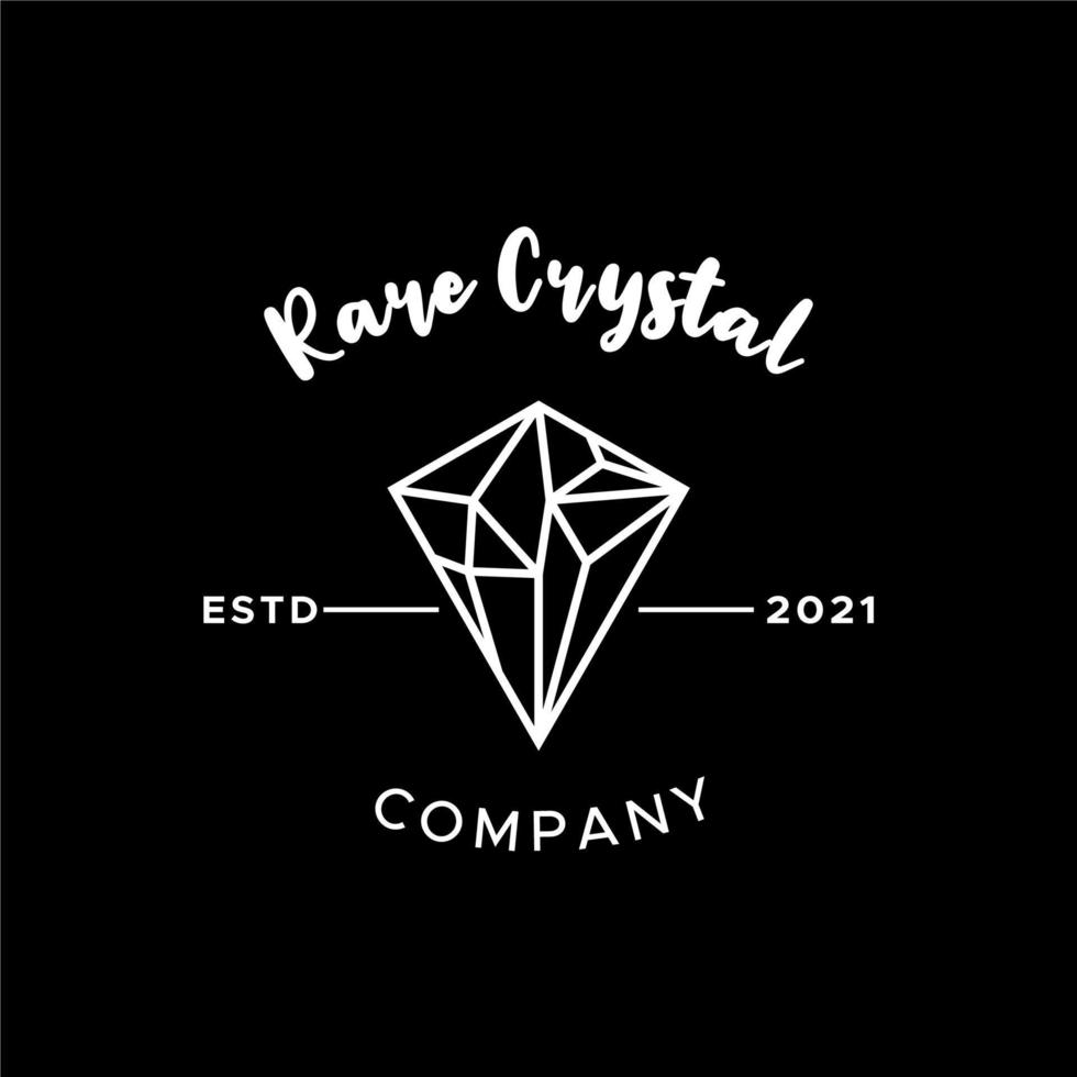 elegante design minimalista con logo in cristallo e diamante vettore