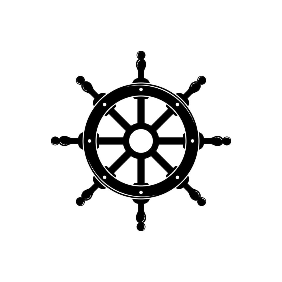 volante capitano barca nave yacht bussola trasporto logo design ispirazione vettore