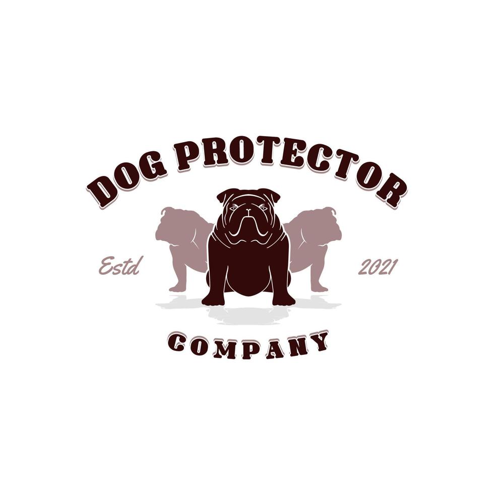 bulldog logo watchdog housedog bandog protezione di sicurezza ispirazione per il design vettore