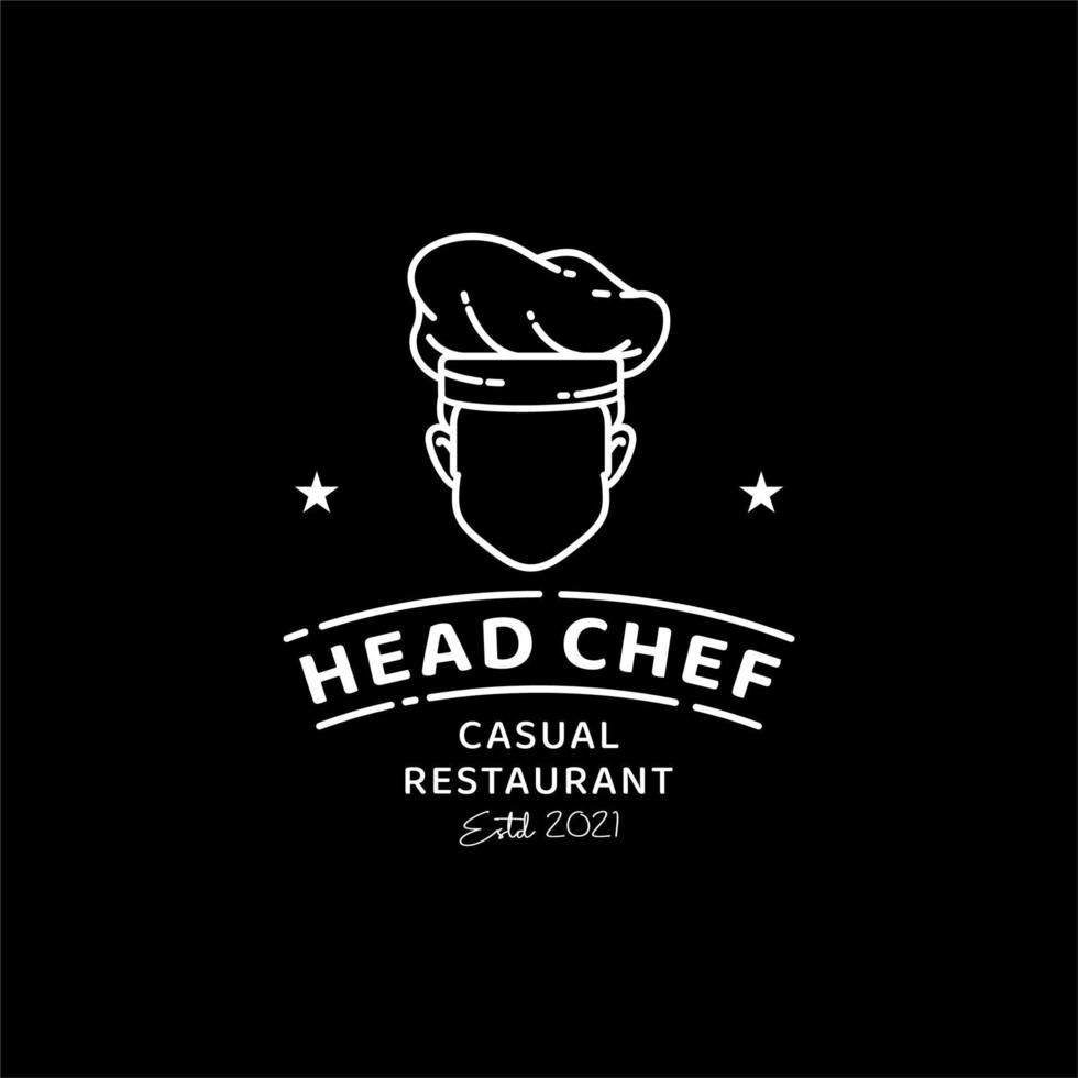 logo minimalista dello chef per il design del logo del ristorante vintage classico bar caffetteria vettore