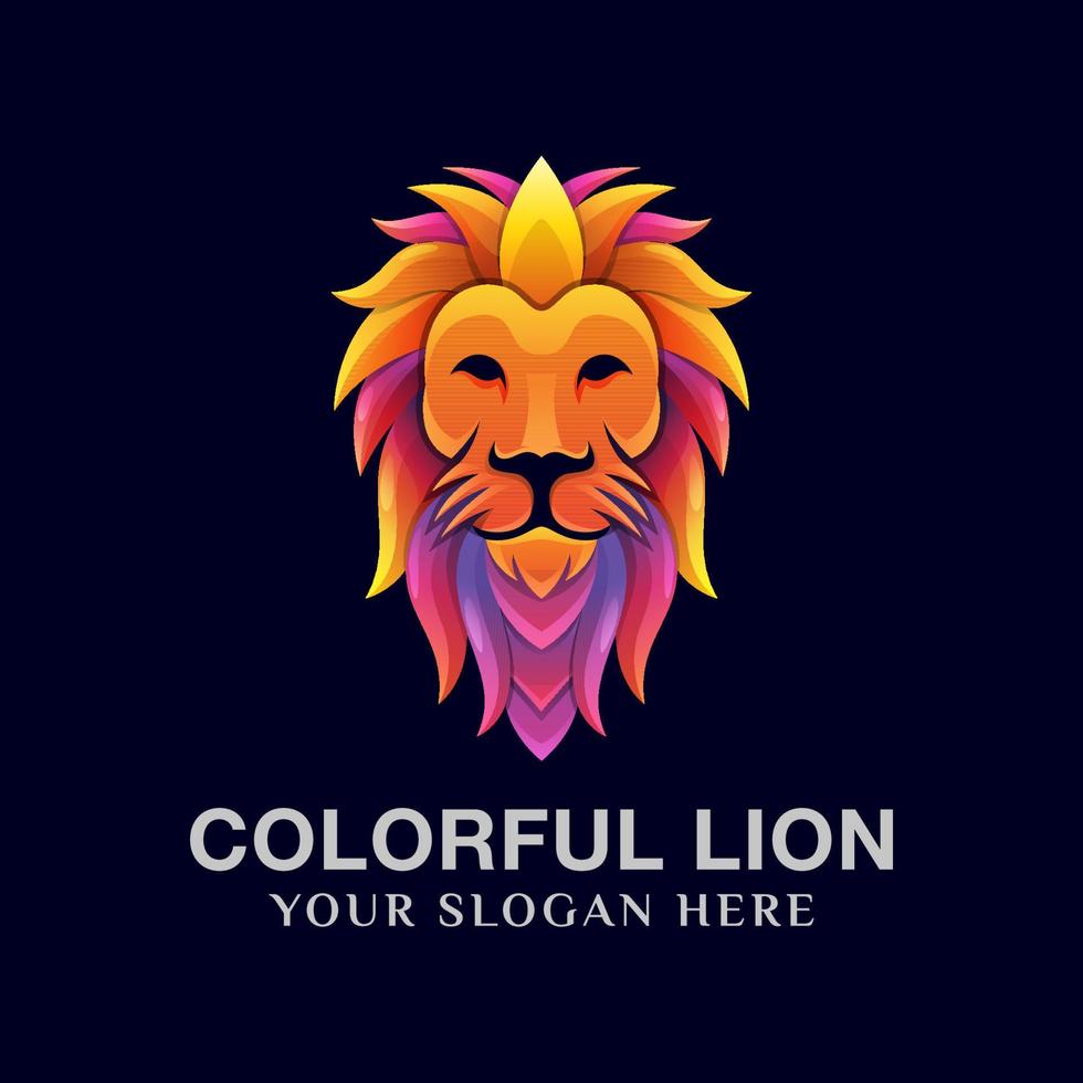 modello di vettore di progettazione logo leone colorato per lo sfondo