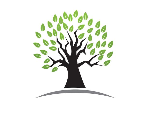 Modello di logo di vettore albero carta identità persone verdi