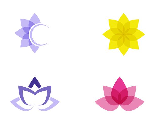Lotus Flower Sign per Wellness, Spa e Yoga. Illustrazione vettoriale