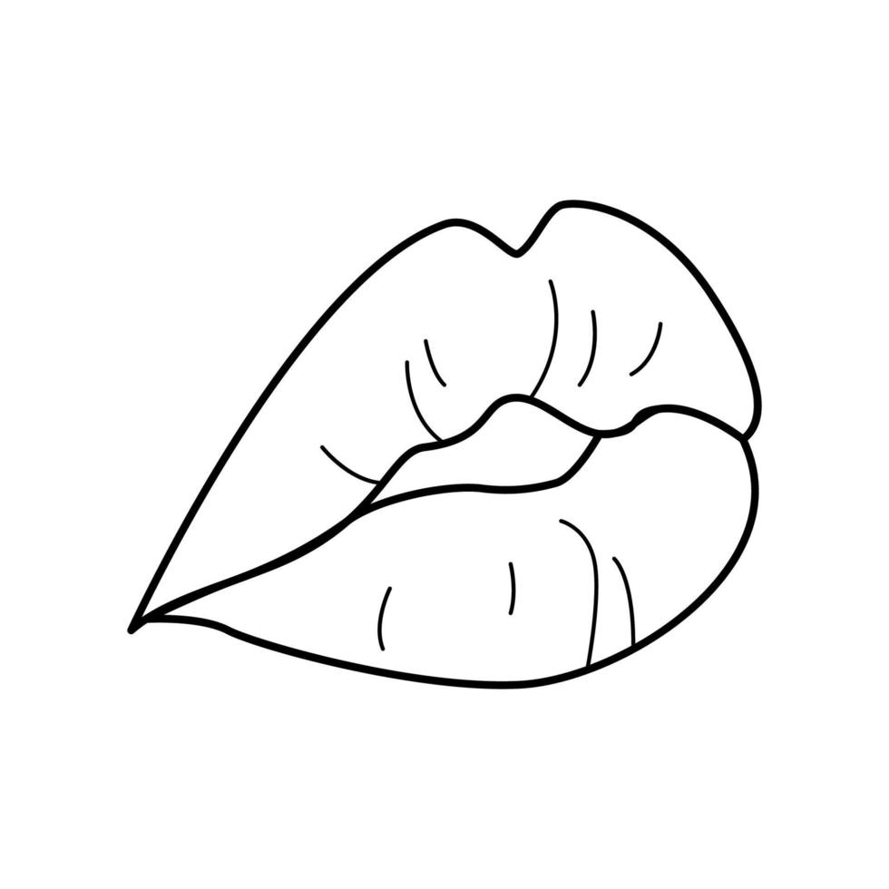 illustrazione di stile di doodle di schizzo delle labbra della donna vettore