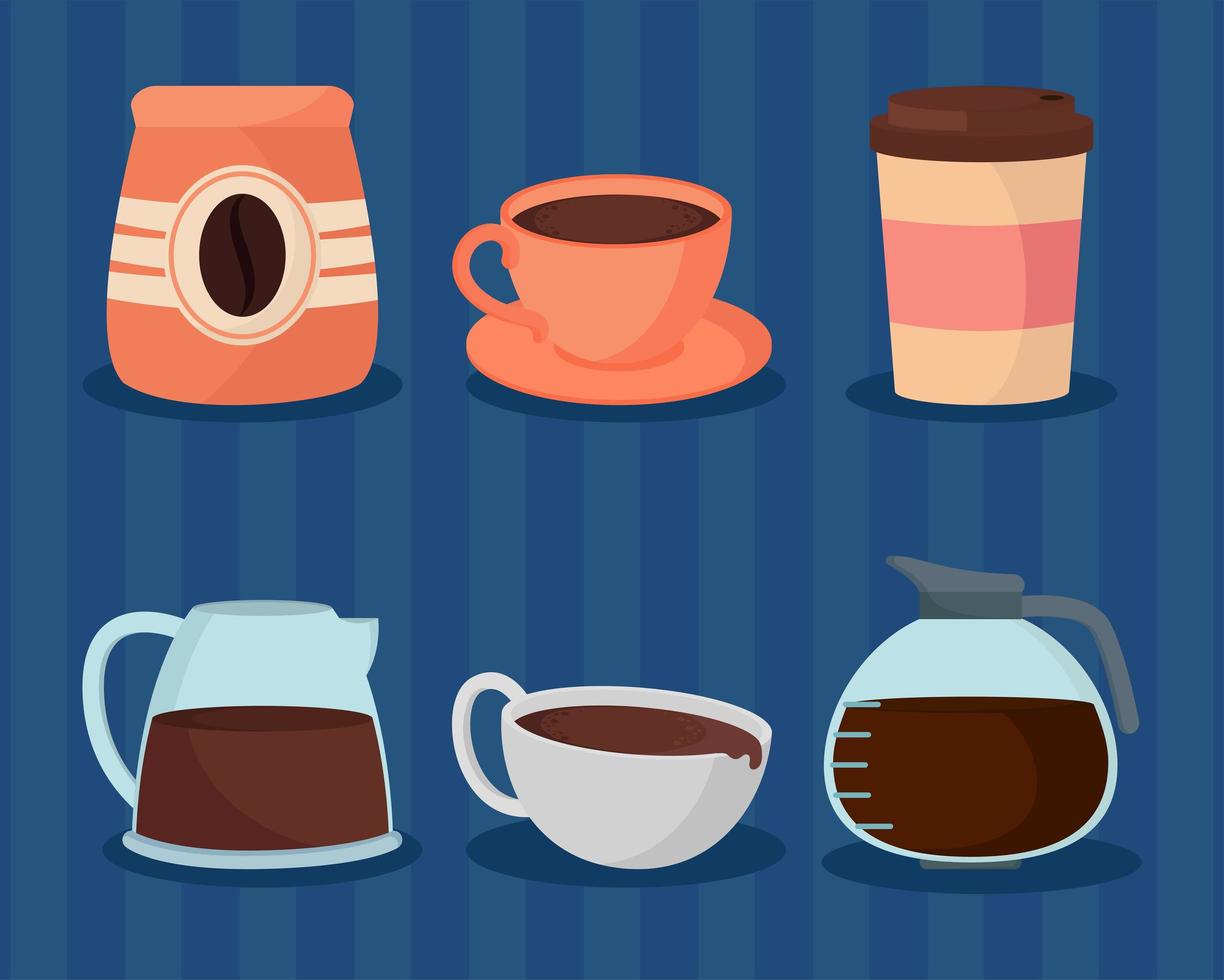 icone tazze da caffè vettore