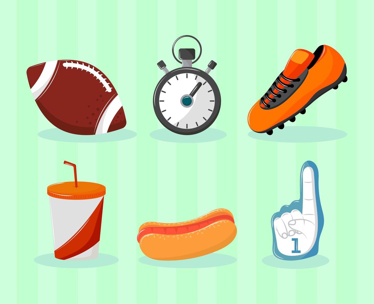 set di football americano vettore