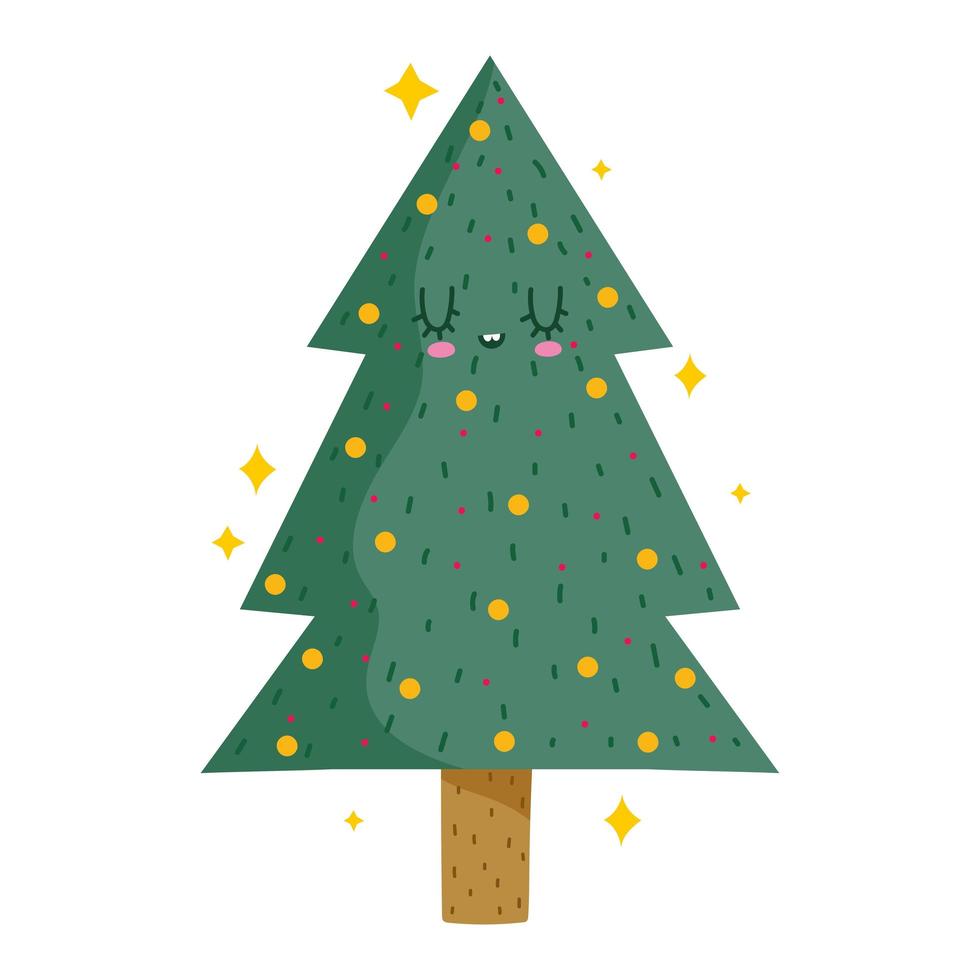 albero di natale dei cartoni animati vettore