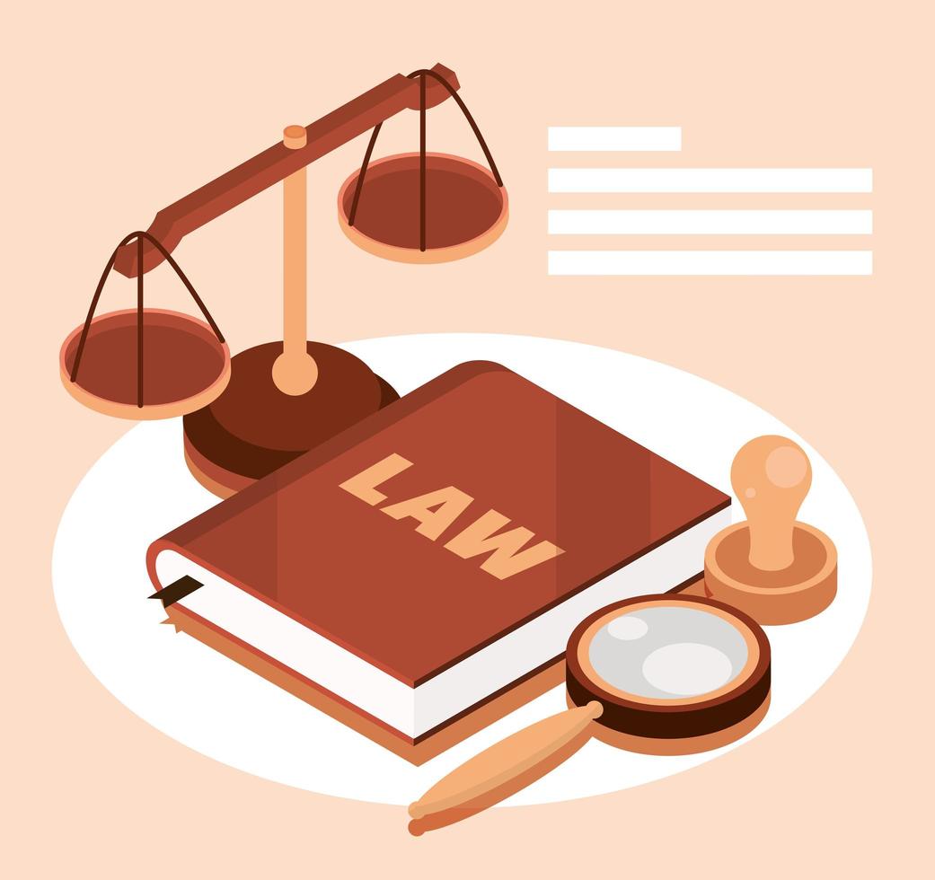 diritto e scala giuridica vettore