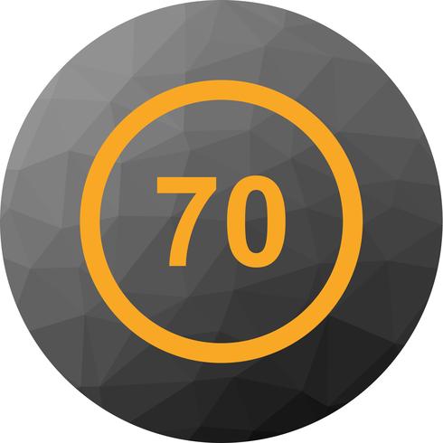 Icona di limite di velocità vettoriale 70