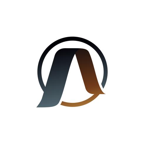 lettera A logo. modello di concetto di design logo oro vettore
