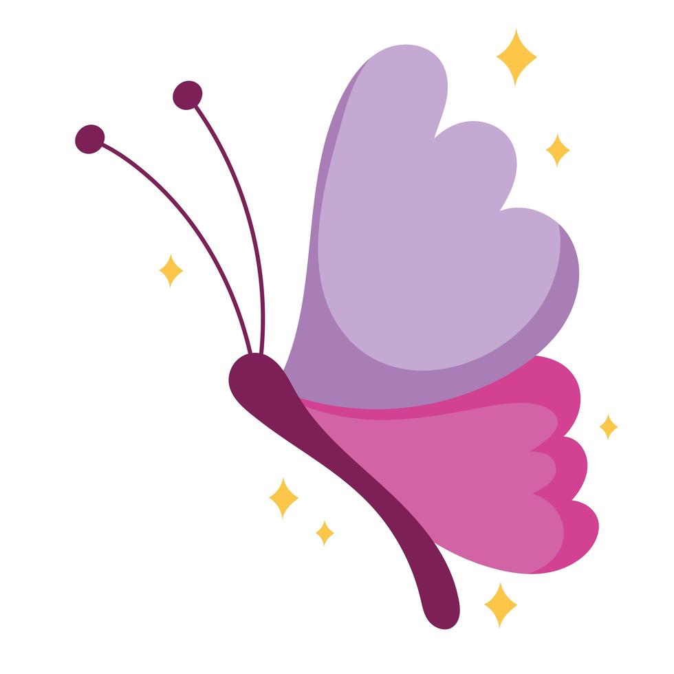 icona del fumetto della farfalla vettore